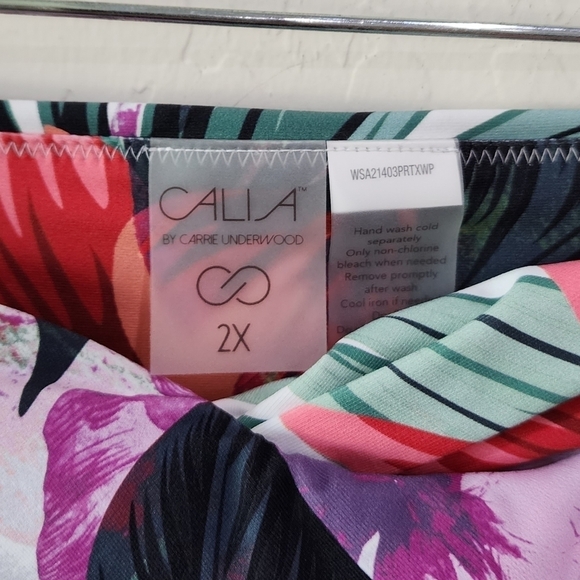 CALIA cross front high rise bikini bottom botanical island 2x 3x Plus Size Swim - Picture 4 of 6